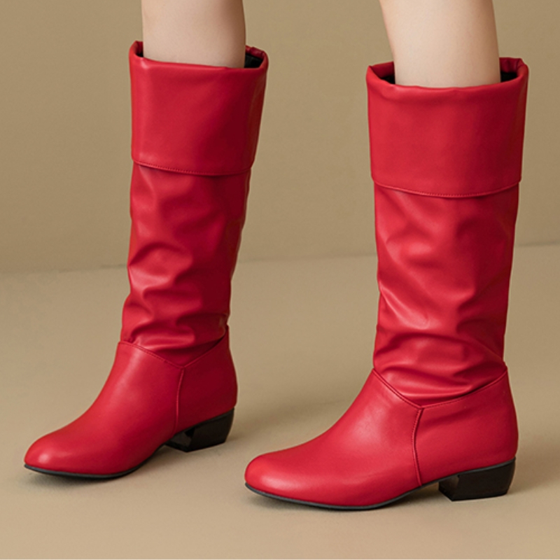 Slip on Knee High Boots Pleate - Waterproof Winter Boot review and price