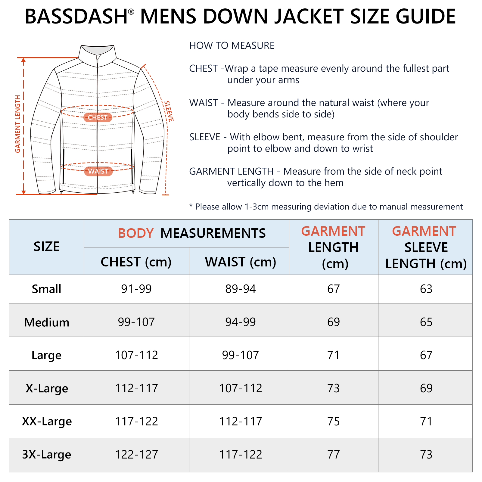 BASSDASH Men’s Puffy Down Jack - Down Jacket Packable review and price