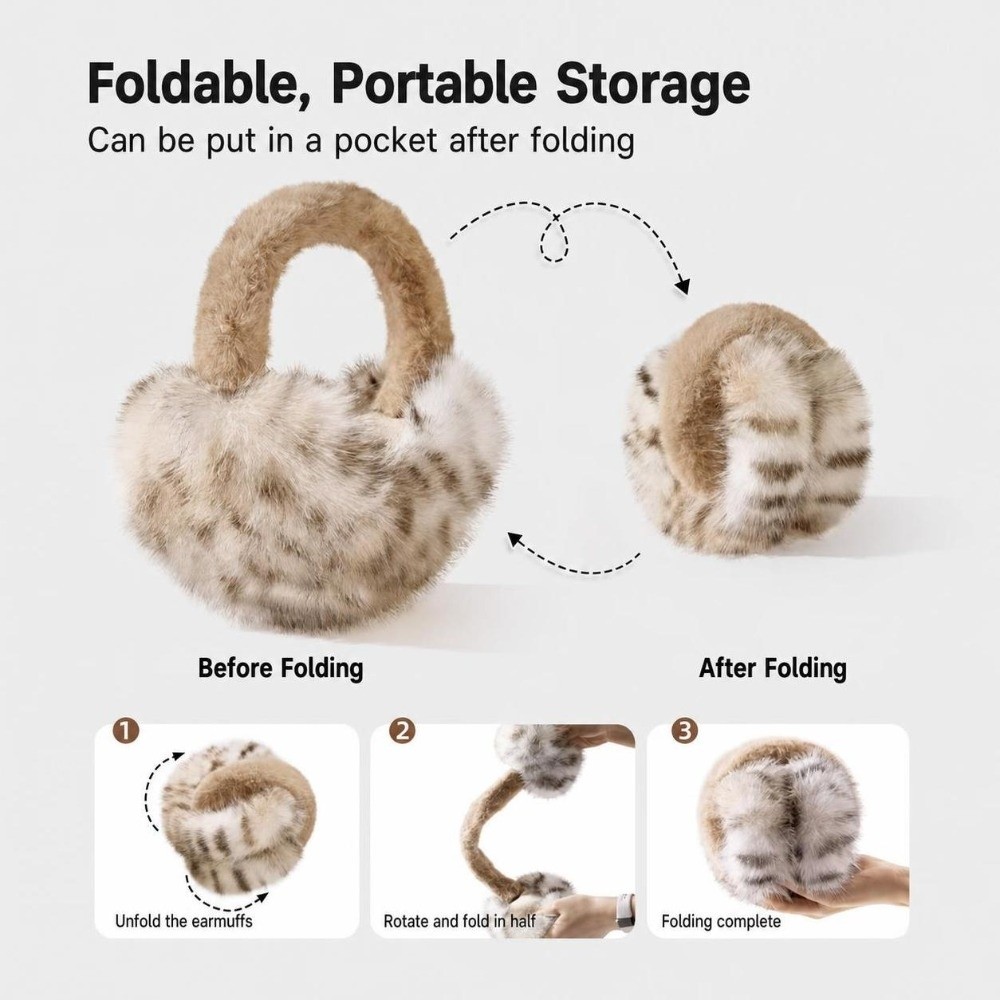 Luxury Windproof Faux Fur Earm - Earmuffs Foldable review and price