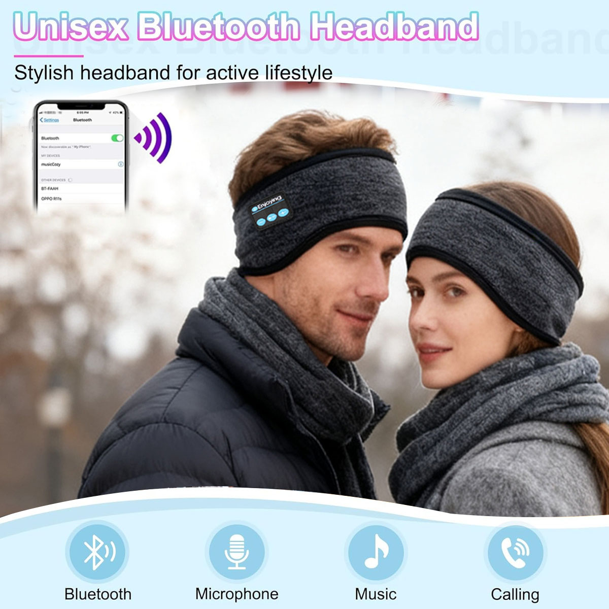 Wireless Bluetooth Headphones  - Winter Headband Fleece review and price