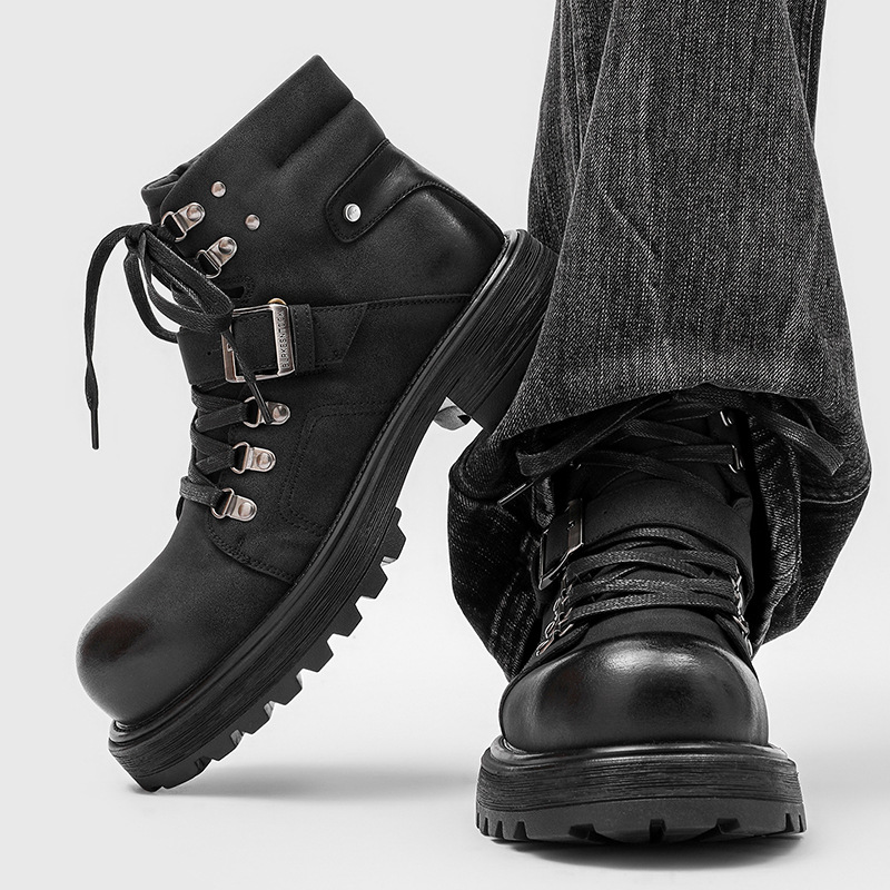 Brand Men Leather Boots Motorc - Waterproof Winter Boot review and price