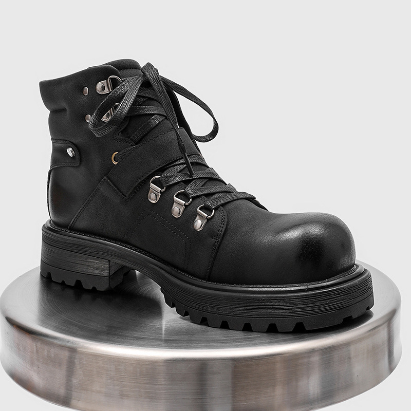 Brand Men Leather Boots Motorc - Waterproof Winter Boot review and price
