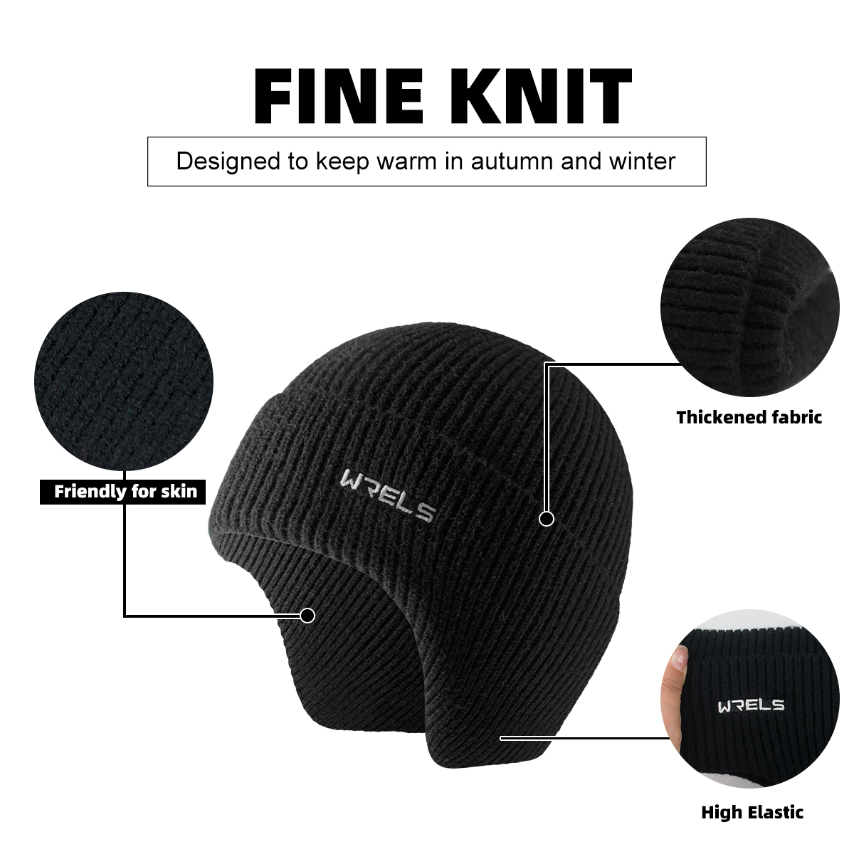 WRELS Earflap Beanie Hat Thick - Knit Beanie Hat Warm review and price